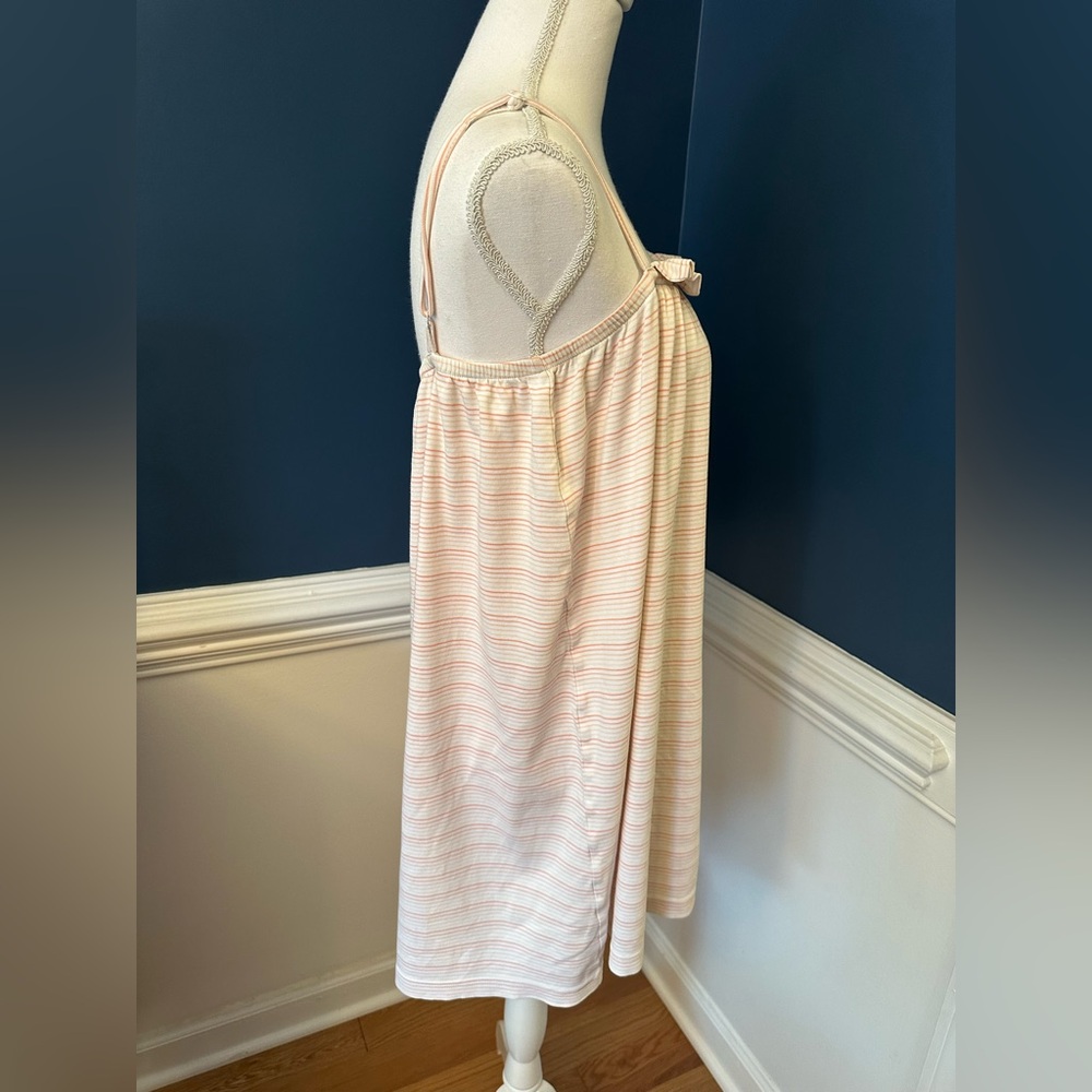 Lake Pajamas CloudPima Ruffle Nightgown Pink Stripe - Picture 7 of 8